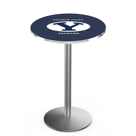 Holland Bar Stool Co 42" Stainless Steel Brigham Young Pub Table L214S4228BrigYn